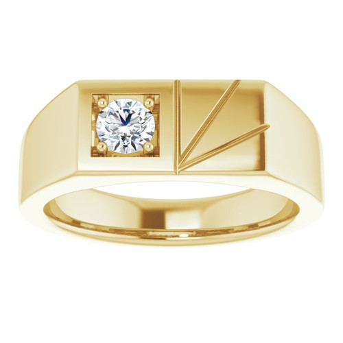 14K Yellow 1/3 CT Lab-Grown Diamond Ring
