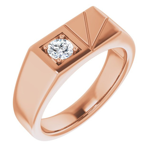 14K Rose 1/3 CT Lab-Grown Diamond Ring