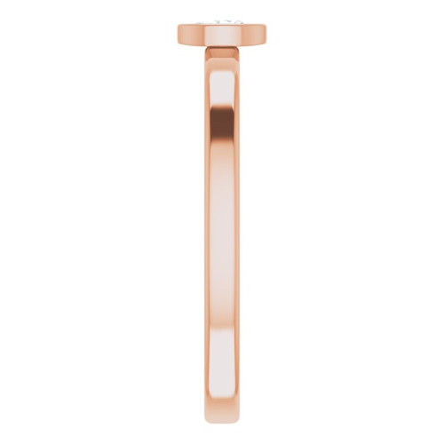 14K Rose 1/6 CT Natural Diamond Solitaire Bezel-Set Ring