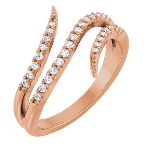 14K Rose 1/5 CTW Natural Diamond Bypass Ring