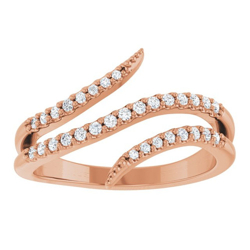 14K Rose 1/5 CTW Natural Diamond Bypass Ring