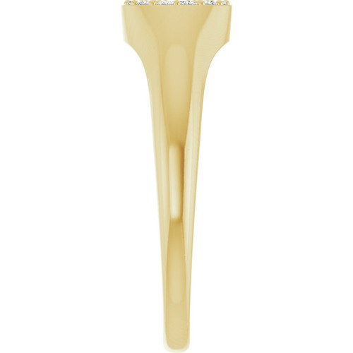 14K Yellow 1/8 CTW Natural Diamond Pave Signet Ring