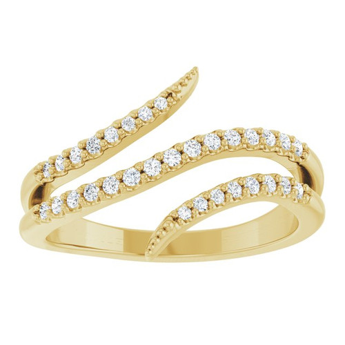 14K Yellow 1/5 CTW Natural Diamond Bypass Ring