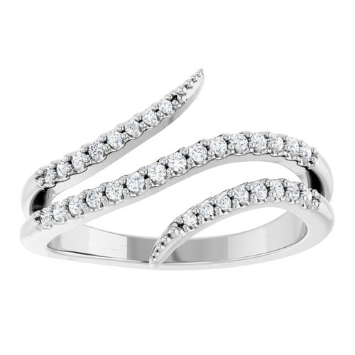 14K White 1/5 CTW Natural Diamond Bypass Ring
