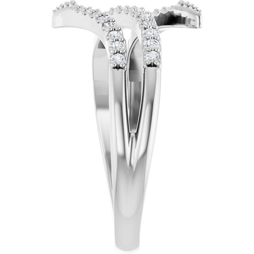 14K White 1/5 CTW Natural Diamond Bypass Ring