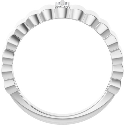 Sterling Silver .04 CTW Natural Diamond Cigar Ring