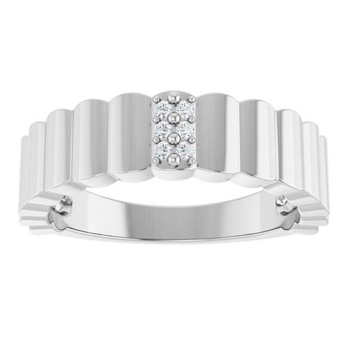 Sterling Silver .04 CTW Natural Diamond Cigar Ring