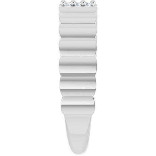 Sterling Silver .04 CTW Natural Diamond Cigar Ring