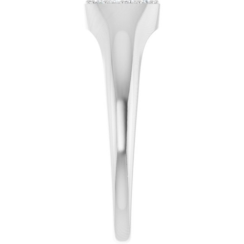 Sterling Silver 1/8 CTW Natural Diamond Pave Signet Ring