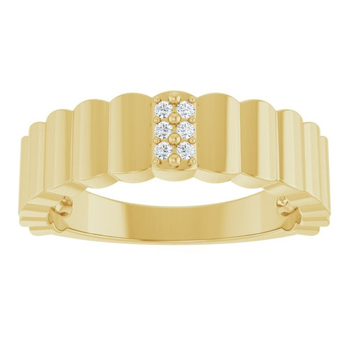 14K Yellow .04 CTW Natural Diamond Cigar Ring