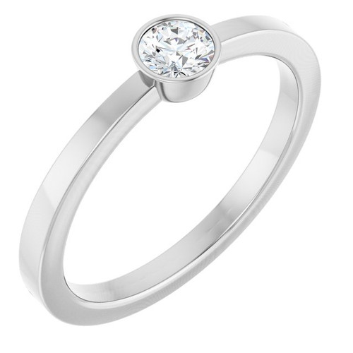Sterling Silver 1/5 CT Natural Diamond Ring