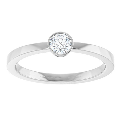 Sterling Silver 1/5 CT Natural Diamond Ring