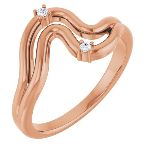 14K Rose .03 CTW Natural Diamond Ring