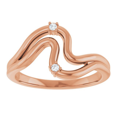 14K Rose .03 CTW Natural Diamond Ring