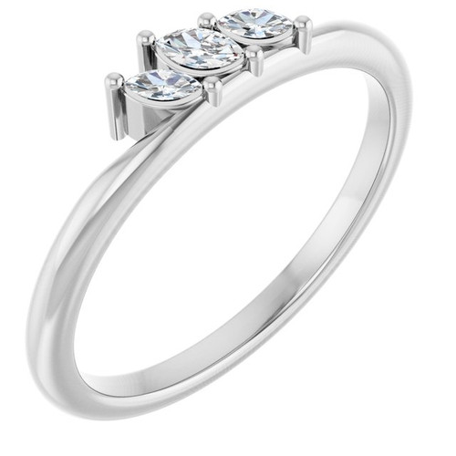 Platinum 1/8 CTW Natural Diamond Ring