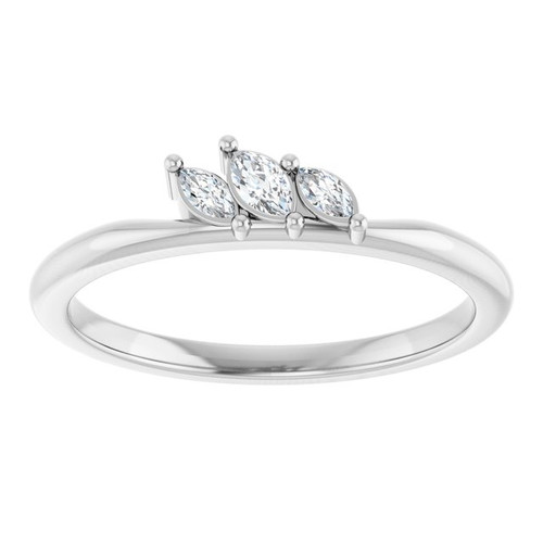 Sterling Silver 1/8 CTW Natural Diamond Ring