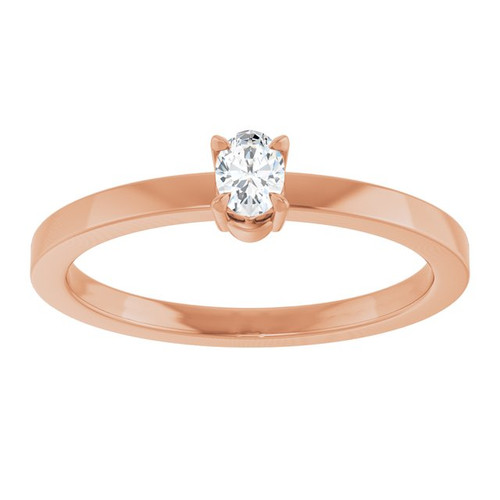 14K Rose 1/6 CT Lab-Grown Diamond Ring 