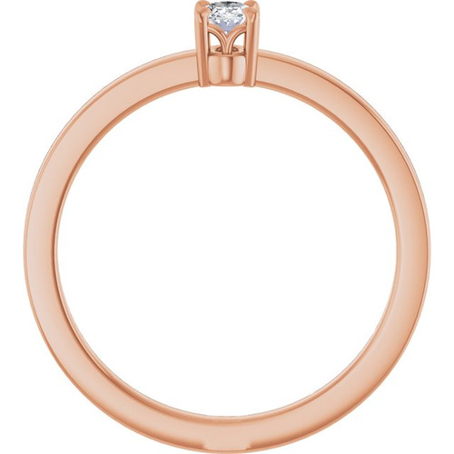 14K Rose 1/6 CT Lab-Grown Diamond Ring 