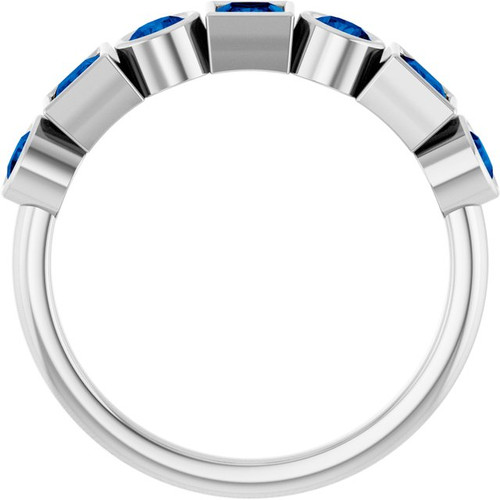 Sterling Silver Lab-Grown Blue Sapphire Stackable Ring