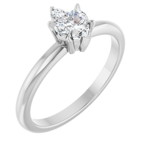 Platinum Natural White Sapphire & .03 CT Natural Diamond Ring