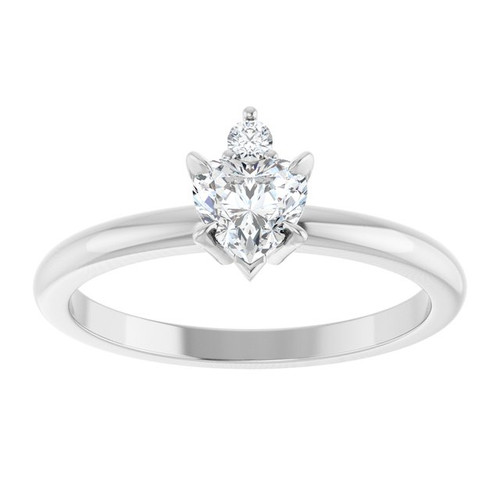 Platinum Natural White Sapphire & .03 CT Natural Diamond Ring