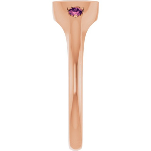 14K Rose Engravable Natural Pink Tourmaline Signet Ring