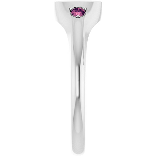 Sterling Silver Engravable Natural Pink Tourmaline Signet Ring