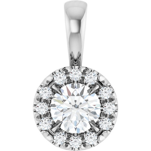 Platinum 1/4 CTW Natural Diamond Halo-Style Pendant