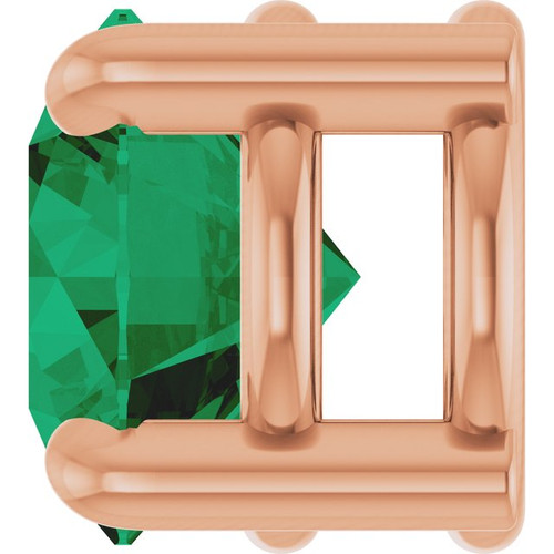 14K Rose 5.5 mm Lab-Grown Emerald Pendant