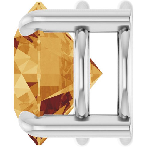 14K White 8 mm Natural Citrine Pendant