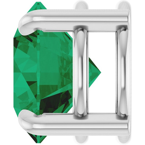Platinum 8 mm Lab-Grown Emerald Pendant