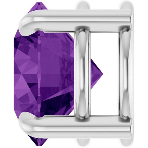 Platinum 8 mm Natural Amethyst Pendant