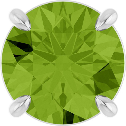 Platinum 8 mm Natural Peridot Pendant