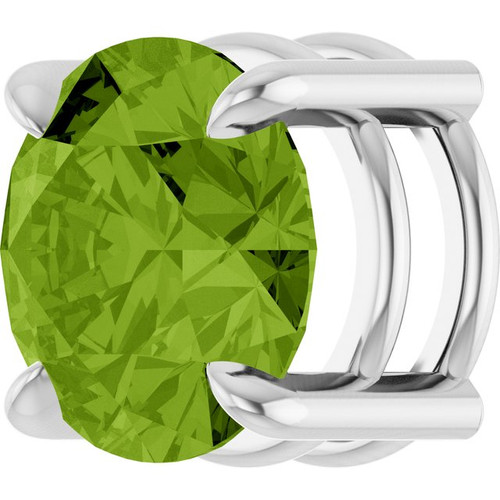 Platinum 8 mm Natural Peridot Pendant