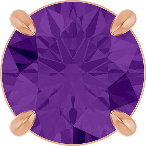 14K Rose 8 mm Natural Amethyst Pendant