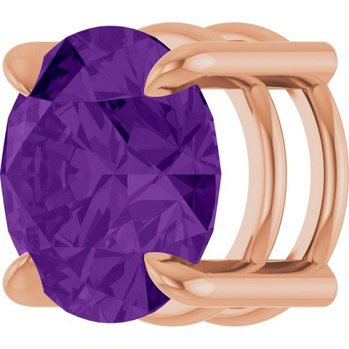 14K Rose 8 mm Natural Amethyst Pendant