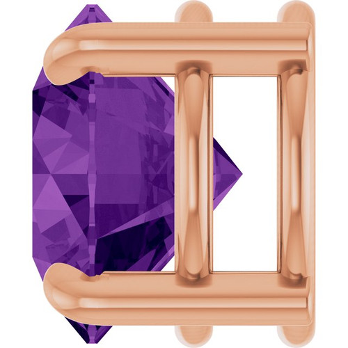 14K Rose 8 mm Natural Amethyst Pendant