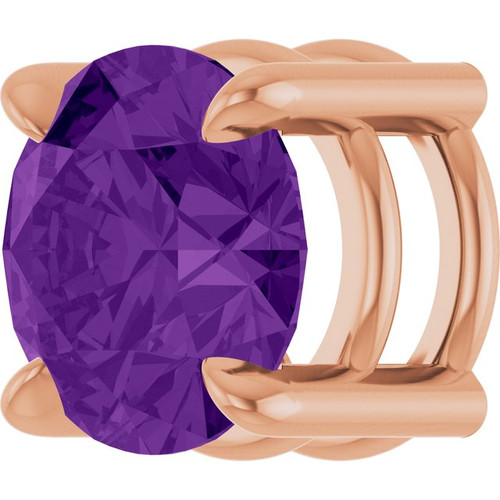 14K Rose 7 mm Natural Amethyst Pendant