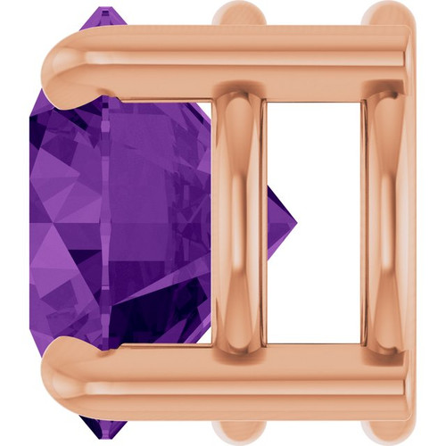 14K Rose 7 mm Natural Amethyst Pendant