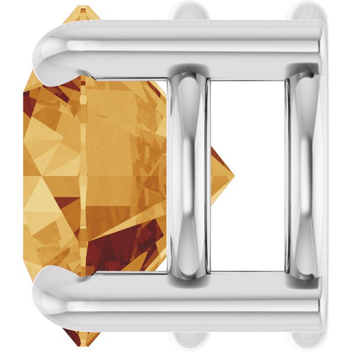 Platinum 7 mm Natural Citrine Pendant