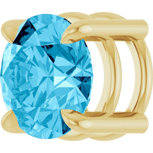 14K Yellow 6.5 mm Natural Aquamarine Pendant