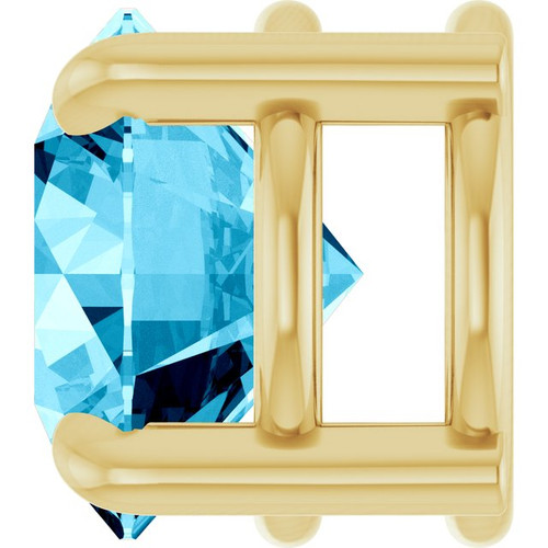 14K Yellow 6.5 mm Natural Aquamarine Pendant