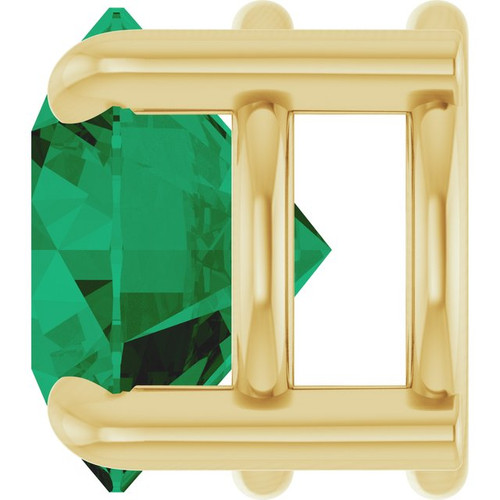 14K Yellow 6.5 mm Lab-Grown Emerald Pendant