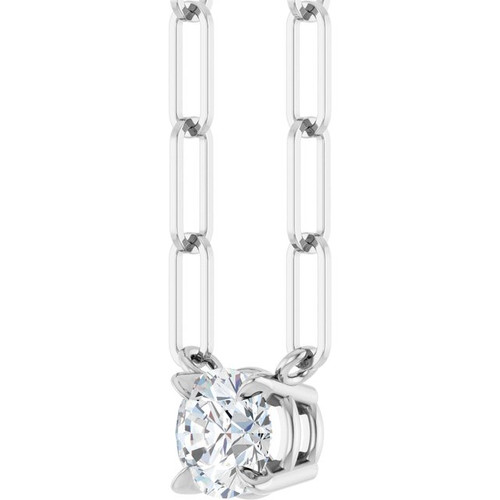 Sterling Silver Natural White Sapphire 16" Necklace