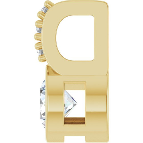 14K Yellow Natural White Sapphire & .04 CTW Natural Diamond Pendant