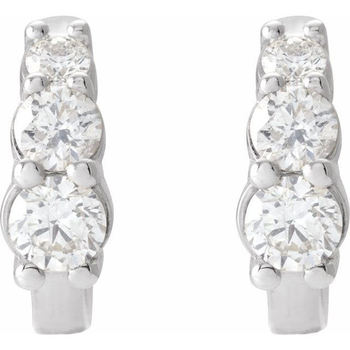 Platinum 1/3 CTW Natural Diamond Hoop Earrings