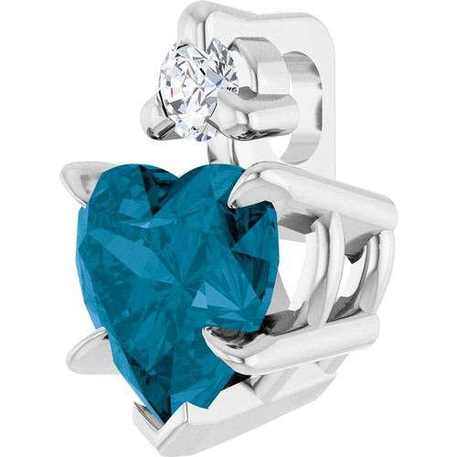 Sterling Silver Natural London Blue Topaz & .03 CT Natural Diamond Pendant