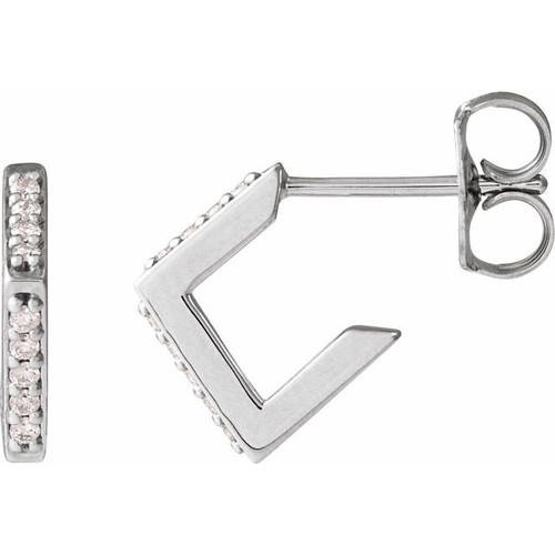 Platinum .07 CTW Natural Diamond Geometric Earrings