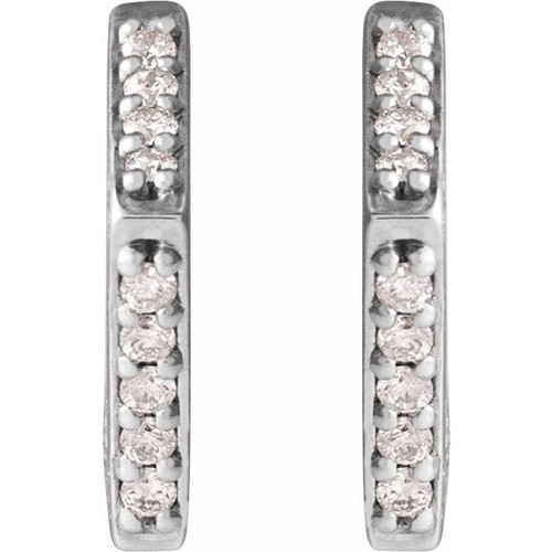 Sterling Silver .07 CTW Natural Diamond Geometric Earrings