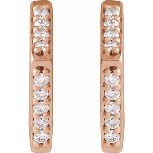 14K Rose .07 CTW Natural Diamond Geometric Earrings